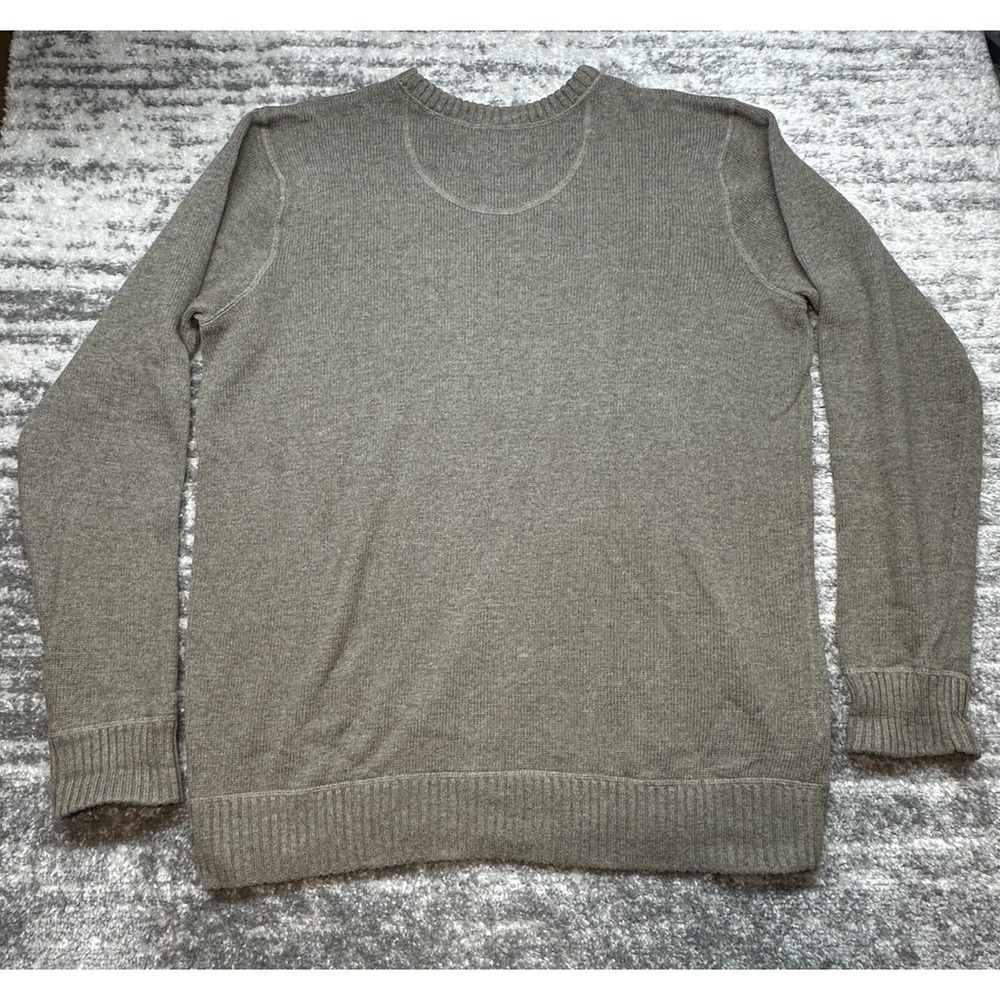 Eddie Bauer Heavy Knit Cotton Sweater Navy Beige Men's Size XLT/ XL Tall - Picture 7 of 8